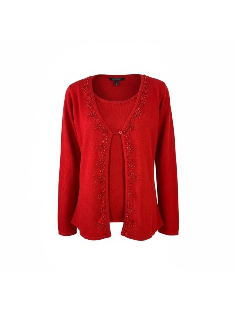 Private Property Red Embellished Attached Twinset Sweater Large